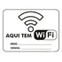 2 Placas Sinalização Aqui Tem Wifi Rede Senha Aviso 15x15cm 