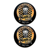 2 Pomada Fixadora Preta Pigmentada 120g Monster Barber