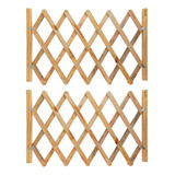 2 Portão Retrátil De Madeira Verniz 2 X 127 Cm Cerca Cães