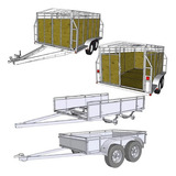 2 Projetos Gaiola E Carretinha Reboque Trucada Com 2 Eixos