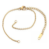 2 Pulseira Colar Extensor Cadeia Ouro 2mm Ouro 2mm 18cm  