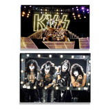 2 Quadros Kiss 30x40 Rock Música - Grande