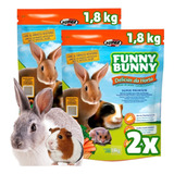 2 Ração Funny Bunny Delícias Da Horta 1 8kg Coelho Roedores