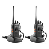 2 Rádios Baofeng Comunicador Orinal Até 4km Vox Uso 8h 16ch Bandas De Freq ência 400   470mhz Cor Preto