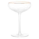 2 Taças Lyor Petra De Cristal Martelado Coupe Fio De Ouro