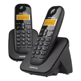 2 Telefones Sem Fio Intelbras Ts3112 Com Identificador Ramal Cor Preto