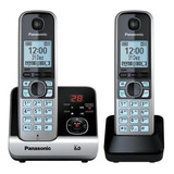 2 Telefones Sem Fio Panasonic Kx-tg6722lbb Preto E Prateado