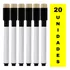 20 Canetas Preta Quadro Branco Com Apagador E Imã Tampa Cor Da Tinta Preto