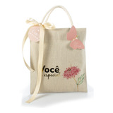 20 Sacolas De Presente 25x30 De Linho Natural  Rosetta