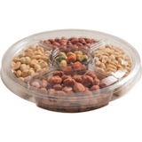 20 Un Bandeja Plástica Petisqueira C  Tampa Descartável G540 Cor Cristal