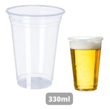 200 Copos Pp Reforçado Chopp E Sucos Descartável   330ml Cor Cristal