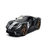 2017 Ford Gt #2 Matt Black With Silver Stripes And Gold Wheels 