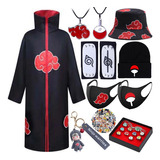 21pcs Akatsuki Sasuke Naruto Cos Cloak Kit De Acessórios De