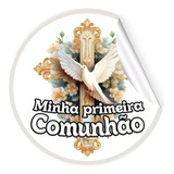 24 Adesivos Personalizados 1ª Comunhão Eucaristia 4x4 