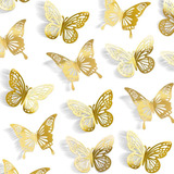 24 Borboletas 3d Decorativa Adesiva Enfeite Parede Decoração