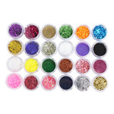 24 Glitter Encapsulado Flocado Pedrarias Caviar Strass Unhas Cor Hs 673