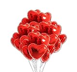 25 Balão Metalizado Coração Vermelho 45 Cm - Festa, Namoro, Casamento, Noivado, Decoração