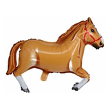 25 Balão Metalizado Fazenda Animal Cavalo Marrom Claro 83cm