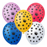 25 Bexiga Balão Patinha Patrulha Decoração Festa Aniversário Cor Sortida Pata Cachorro
