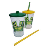 25 Copos Com Tampa E Canudo 400ml Personalizados 