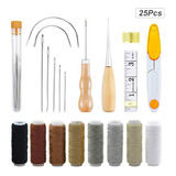 25pcs Couro Encerado Linha Artesanato Ferramenta Diy Acessó