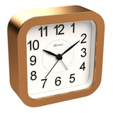 2644 318 Despertador Quartz Dourado Fosco Alarme E Iluminação