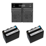 2bateria Para Câmera Iluminador Led Np f970 carregador Duplo
