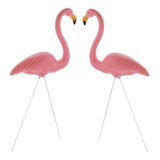 2pcs Modelo Flamingo Artificial Estaca Jardim Ao Ar Livre