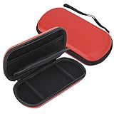 2PCS Portable Hard Carry PSP Bag Protective Case Shell Travel Bag  Hard Protective Carry Case For 1000 2000 Console  Game Discs And Other Accessories Red 
