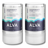 2un Desodorante Krystall Stick Sensitive Alva 120g Vegano