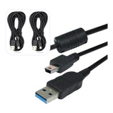 2x Cabo 3 Metros Controle Compatível Ps3 Carregar Manete 3m