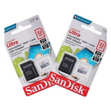 2x Cartão Memoria Micro Sd Sandisk 32gb Ultra Classe 10 Orig