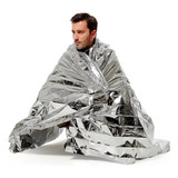 2x Cobertor Manta Térmica Aluminizado Isolante Acampamento
