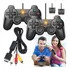 2x Controles Para Ps2 Compatível   Cabo De Imagem Cor Preto