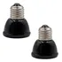 2x Lâmpadas Cerâmica Aquecedor 100w Preta Sem Emissão De Luz 220v