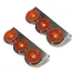 2x Lanterna 3 Marias Suporte Inox - Led Bivolt Ø65mm Laranja