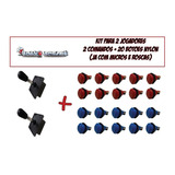 2x Manche Comando Joystick Aegir + 20 Botões Nylon + Micros