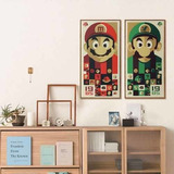 2x Poster Quadro Cartaz Game Super Mario Bros E Luigi