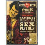 2x Punk Rock Dvd Live Show Sex Pistols & Ramones Novo