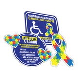 3 Adesivos Símbolo Autista Para Carro Pcd - Sticker