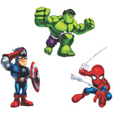 3 Adesivos Super Heróis Marvel Kids - Homem Aranha Hulk