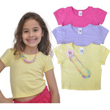 3 Blusas Cropped Infantil