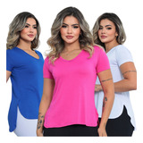 3 Blusas Feminina Comprida