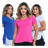 3 Blusas Feminina Comprida