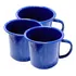 3 Canecas Esmaltada Mãe Agata Tipo Ewel N° 8 370ml Cor Azul