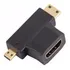 3 Em 1 Hdmi Fêmea P/ Mini Hdmi Macho E Micro Hdmi Macho