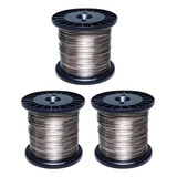 3 Fio De Aço Inox Arame Cerca Elétrica 0 70mm 300mt Cada