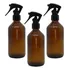 3 Frascos Vidro Âmbar 250ml Válvula Gatilho Spray Borrifador