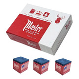3 Giz Master Para Bilhar Sinuca Snooker Cor Azul