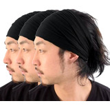 3 Headband Pretas Masculino